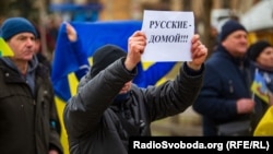 Протесты против российской оккупации в Херсонской области, Геническ, 6 марта 2022 года
