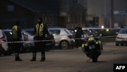 Копенгаген. Полиция на месте нападения со стрельбой 14 февраля 2015