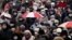 BELARUS -- Belarusian pensioners parade through the streets during a rally to protest against police violence in Minsk, November 30, 2020