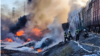 Smolensk Region. Fire on the railway tracks. Photo by the Ministry of Emergency Situations.