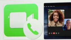 The logo of FaceTime is pictured on an Ipad's screen