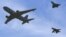 Italy -- Military planes fly in formation during a NATO military exercise at the Birgi NATO Airbase in Trapani, October 19, 2015