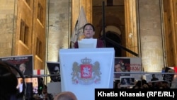 Саломе Зурабишвили на митинге 31 марта