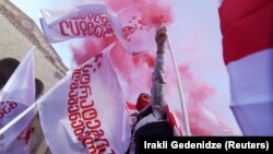 Акции протеста против результатов парламентских выборов. Тбилиси, 8 ноября 2020