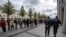 Russia -- People queue up to attend a protest in support of Russian actor Pavel Ustinov